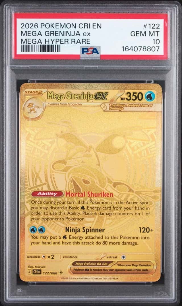 2026 POKEMON CRI EN-CHAOS RISING MEGA HYPER RARE #122 MEGA GRENINJA EX PSA 10