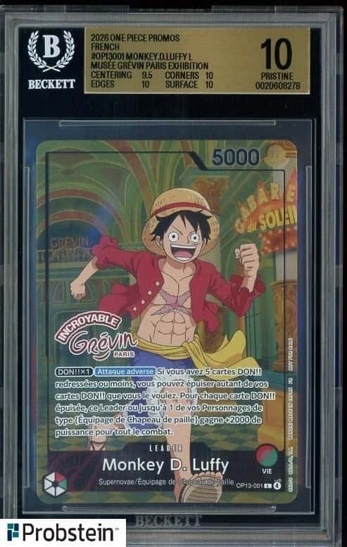 One Piece Monkey D Luffy OP13-001 X Museum Grevin Promo Paris Exclusive BGS 10