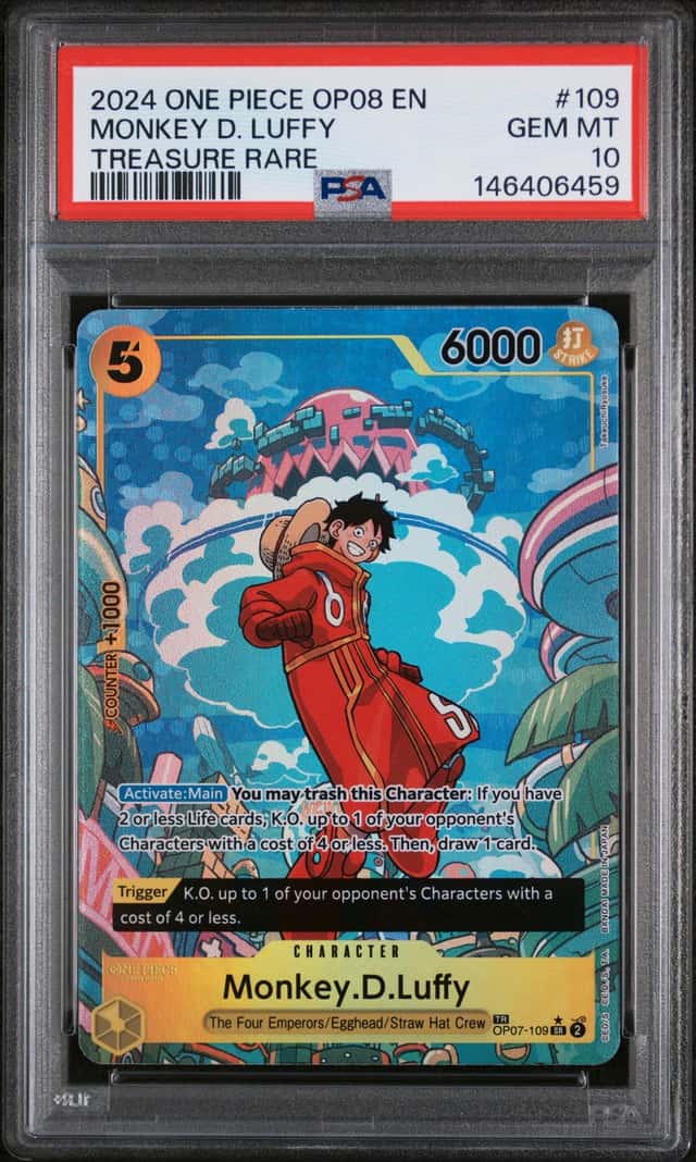 One Piece Monkey.D.Luffy OP07-109 Treasure Rare Two Legends PSA 10 Gem MT