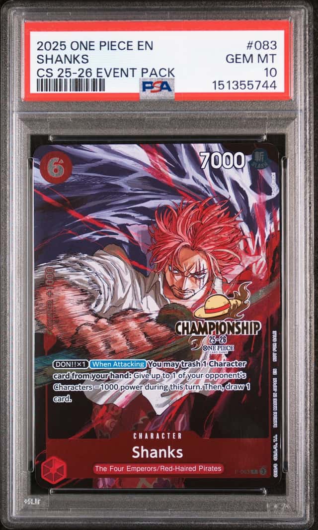 2025 One Piece EN CS 25-26 Event Pack #083 Shanks PSA 10 GEM MINT