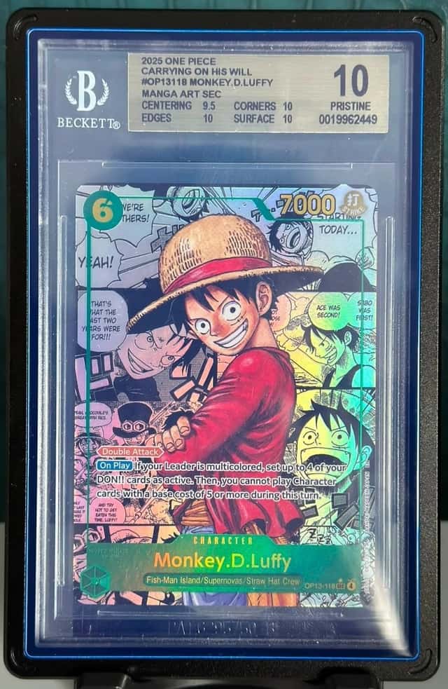 2025 One Piece Manga Alternate Art Monkey D. Luffy #OP13-118 BGS 10