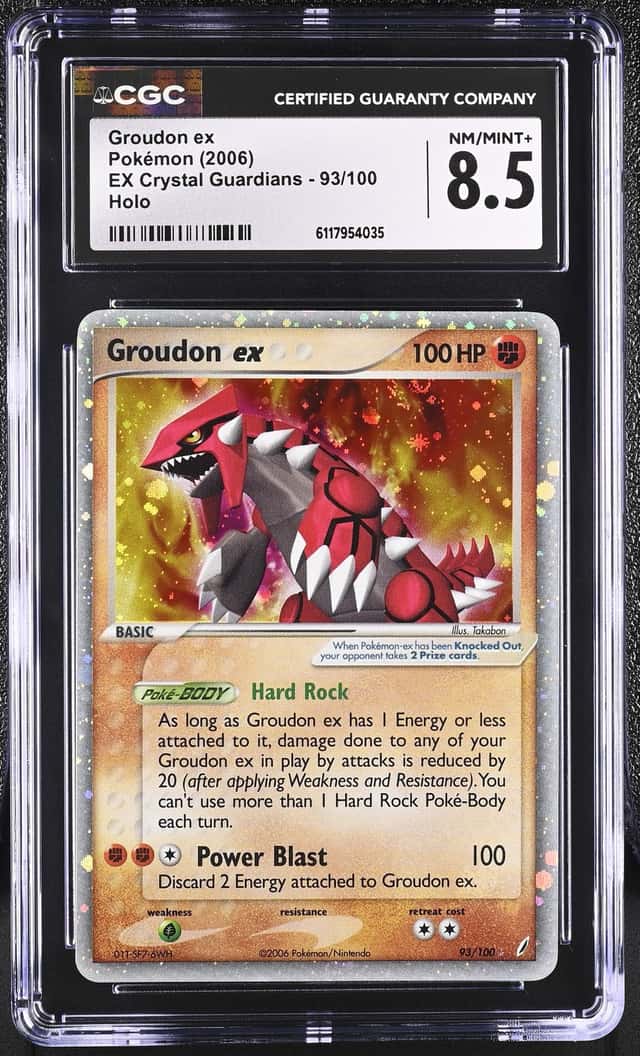 Pokémon Groudon ex 2006 EX Crystal Guardians 93/100 Holo CGC 8.5