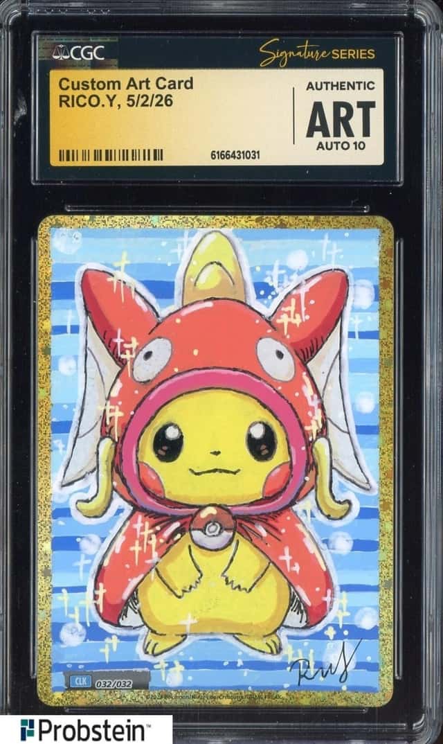 Rico. Y Signed Sketched Pokemon JPN Custom Art Card CGC Authentic AUTO 10