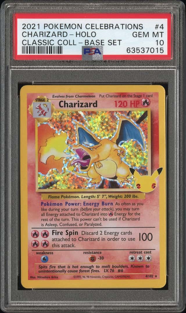 2021 POKEMON CHARIZARD-HOLO CLASSIC COLL-BASE SET CELEBRATIONS #4 PSA 10