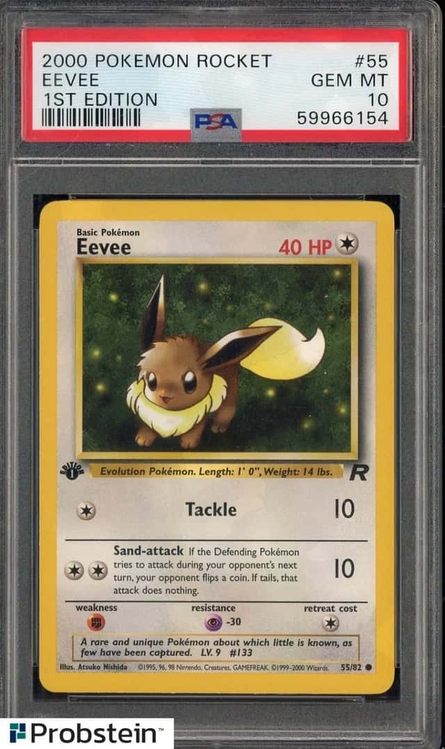 2000 Pokemon Rocket 1st Edition #55 Eevee PSA 10 GEM MINT