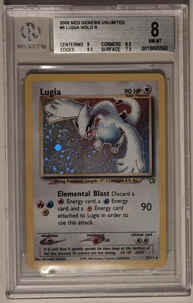 Pokemon TCG Neo Genesis Lugia 9/111 Holo Rare Graded 8.0 (NM-MT)