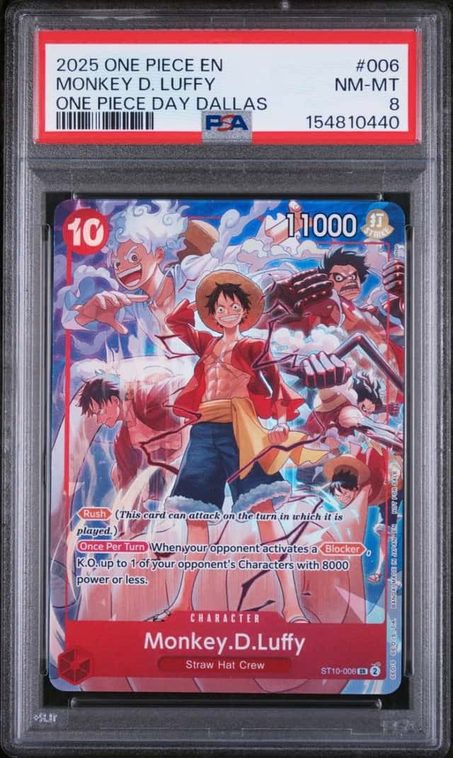 2025 ONE PIECE PROMOS ONE PIECE DAY DALLAS #006 MONKEY D. LUFFY PSA 8