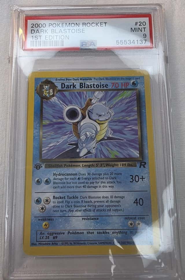 Pokémon TCG Dark Blastoise Team Rocket First Edition 20/82 PSA 9 WOTC