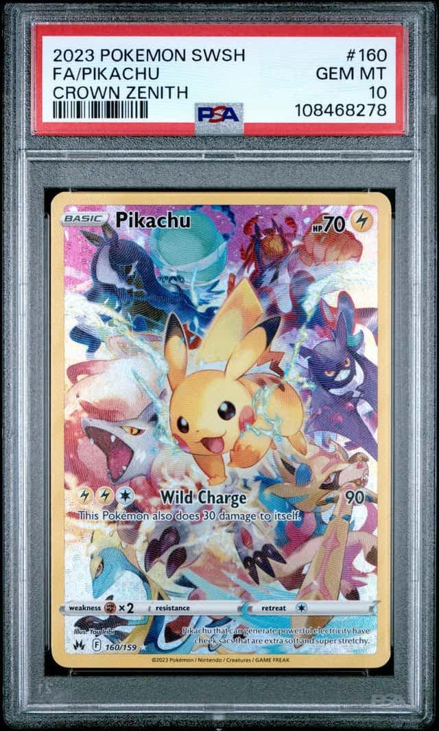 108468278 Pikachu 2023 Pokemon Sword & Shield Crown Zenith #160 PSA 10