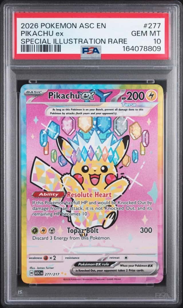 2026 POKEMON ASC EN-ASCENDED HEROES SPECIAL ILLUSTRATION RARE PIKACHU EX PSA 10