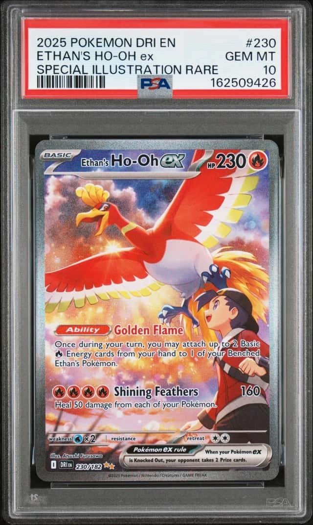2025 POKEMON DRI SPECIAL ILLUSTRATION RARE #230 ETHAN'S HO-OH EX PSA 10