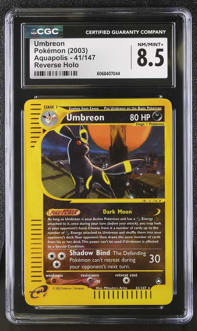 2003 Pokemon Umbreon Reverse Holo Foil Aquapolis 41/147 CGC 8.5 (Low Pop)