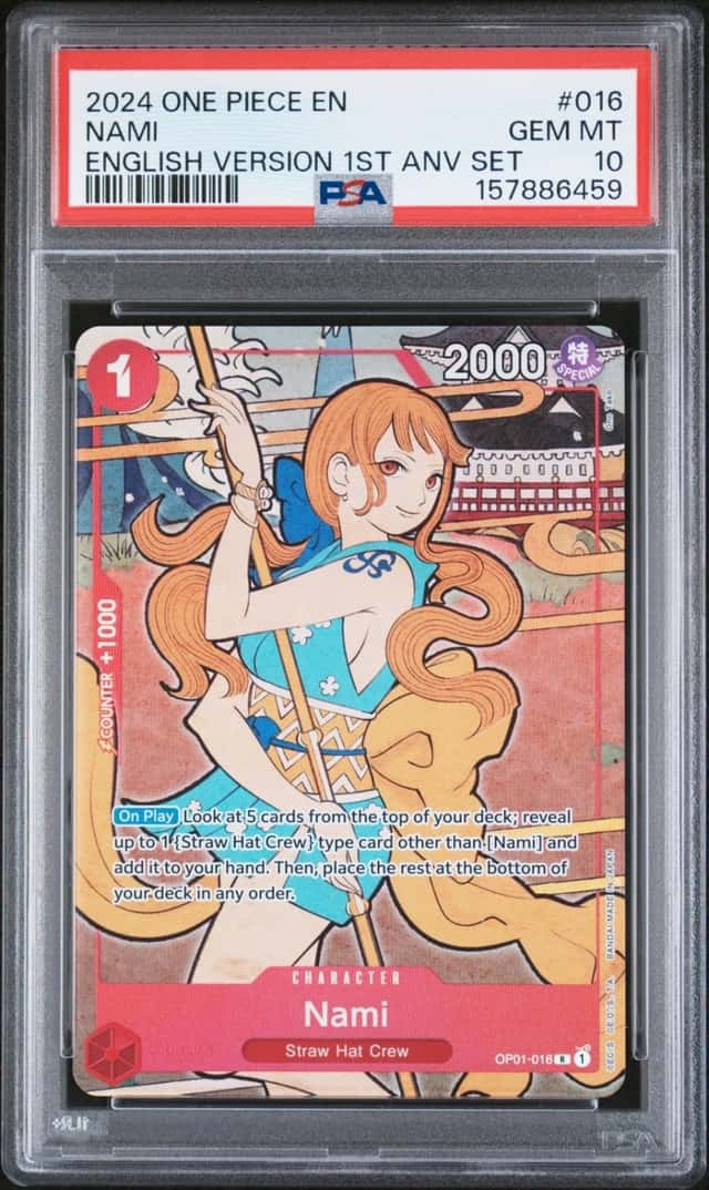 2024 ONE PIECE ENGLISH VERSION 1ST ANNIVERSARY SET #016 NAMI PSA 10