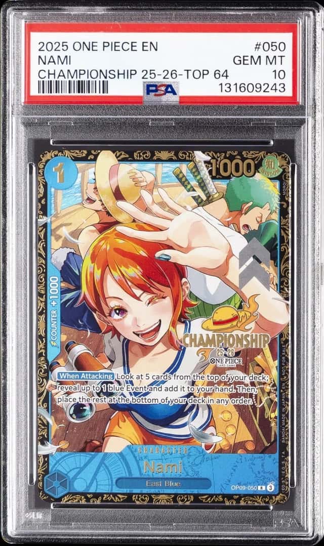 2025 ONE PIECE PROMOS CHAMPIONSHIP 25-26-TOP 64 #050 NAMI PSA 10