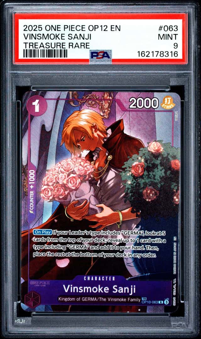 8316 Vinsmoke Sanji 2025 One Piece Legacy Master #OP10-063 Treasure Rare PSA 9
