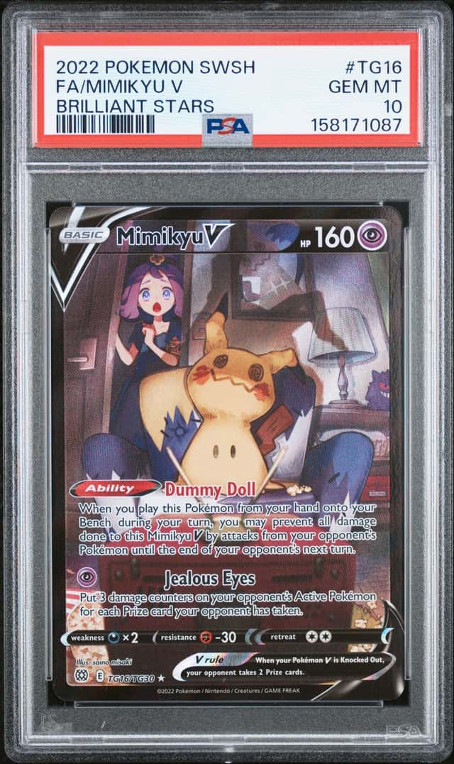 2022 Pokemon SWSH Brilliant Stars #TG16 FA Mimikyu V PSA 10 GEM MINT