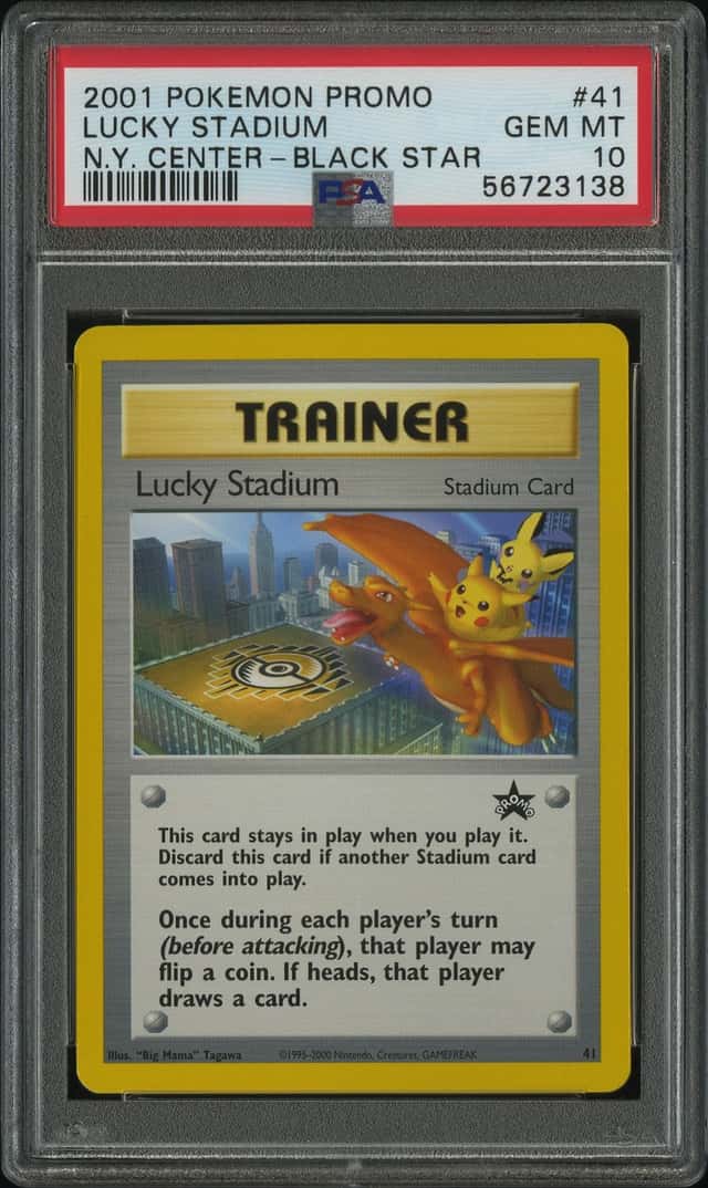 POKEMON LUCKY STADIUM 2001 PROMO BLACK STAR #4 N.Y. CENTER PSA 10