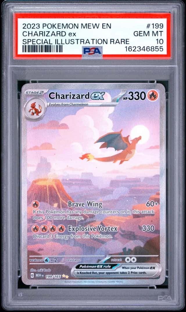 2023 POKEMON MEW EN-151 SPECIAL ILLUSTRATION RARE #199 CHARIZARD EX PSA 10