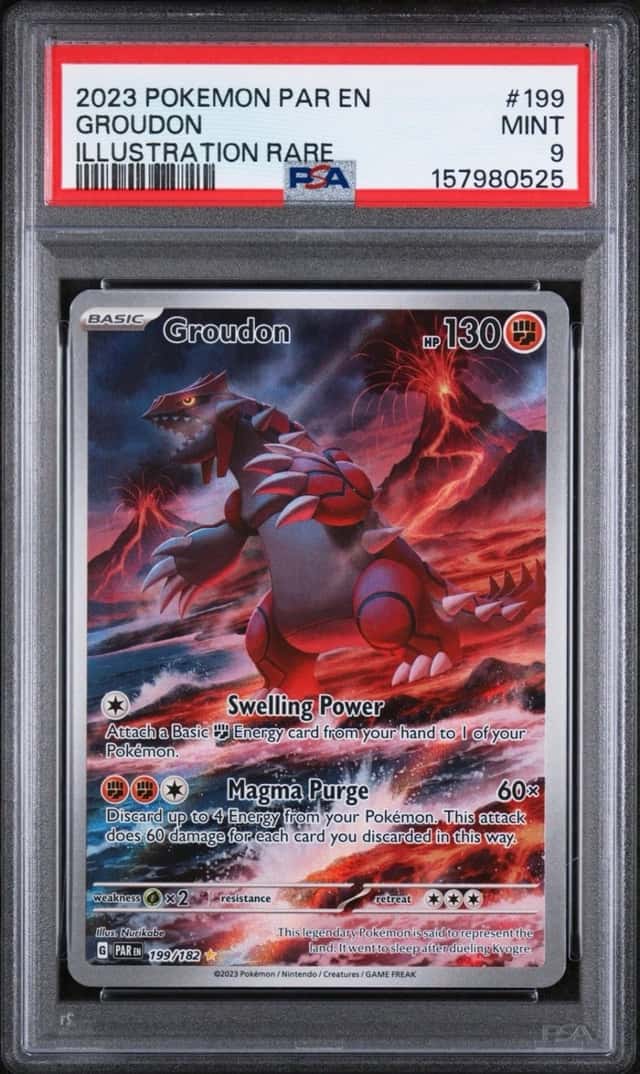 The Pokémon Company 2023 SV04 Paradox Rift Groudon 199/182 IR Holo PSA 9 EN