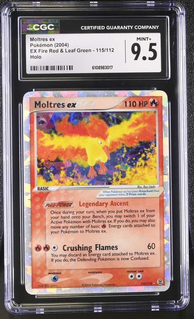 2004 Pokémon Moltres ex Holo EX Fire Red & Leaf Green #115 CGC 9.5