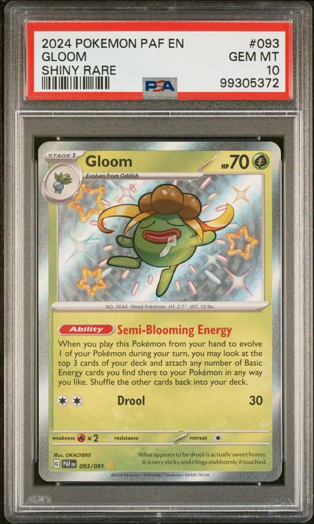 POKEMON GLOOM 2024 PAF EN-PALDEAN FATES #093 SHINY RARE PSA 10