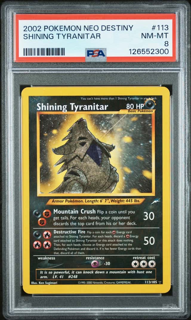 2002 Pokemon Neo Destiny #113 Shining Tyranitar PSA 8 NM-MT