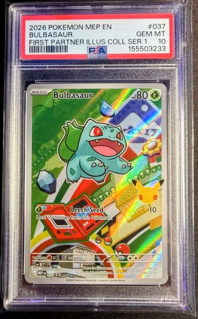 2026 Pokemon MEP EN Bulbasaur First Partner Illus Collection Series 1 037 PSA 10