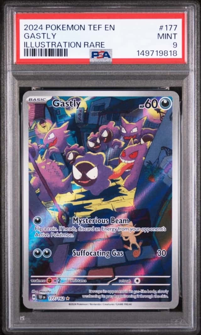 Pokemon Gastly Temporal Forces Illustration Rare #177 PSA 9 Mint