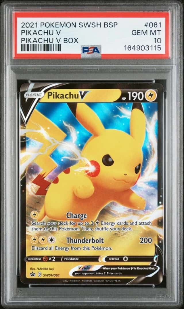 2021 POKEMON SWSH BLACK STAR PROMO PIKACHU V BOX #061 PIKACHU V PSA 10