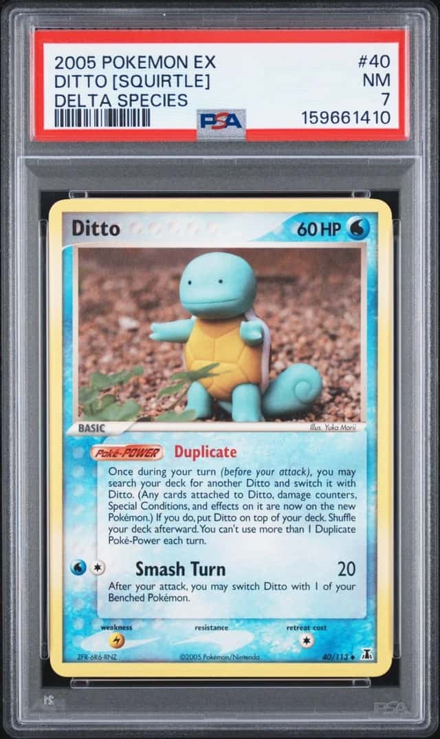2005 POKEMON EX DELTA SPECIES #40 DITTO [SQUIRTLE] PSA 7
