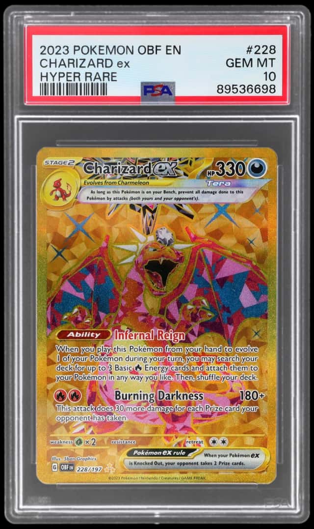 2023 Pokemon Scarlet and Violet Obsidian Flames Hyper Rare Charizard Ex #228