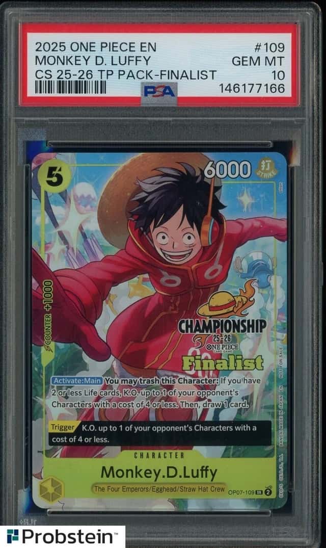 2025 One Piece EN CS 25-26 TP Finalist #109 Monkey D. Luffy PSA 10 GEM MINT