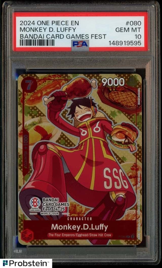 2024 One Piece EN Bandai Card Game Fest #080 Monkey D Luffy PSA 10 GEM MINT