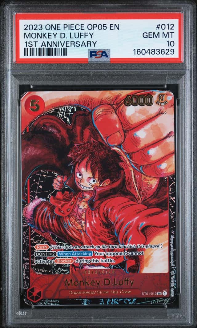 2023 One Piece OP05 En 1st Anniversary #012 Monkey D. Luffy PSA 10 GEM MINT