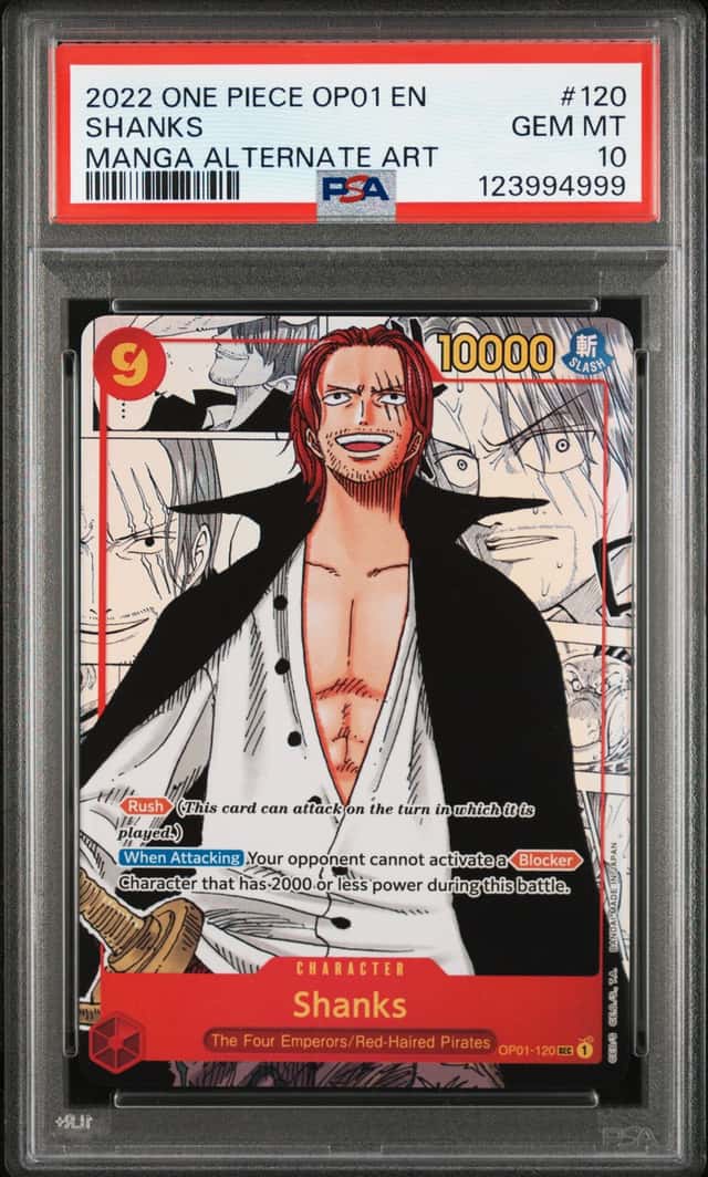 2022 One Piece Romance Dawn Manga Alternate Art Shanks #OP01-120