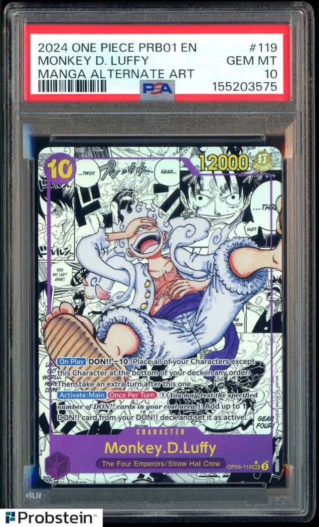 2024 One Piece PRB01 En Manga Alternate Art #119 Monkey D. Luffy PSA 10 GEM MINT