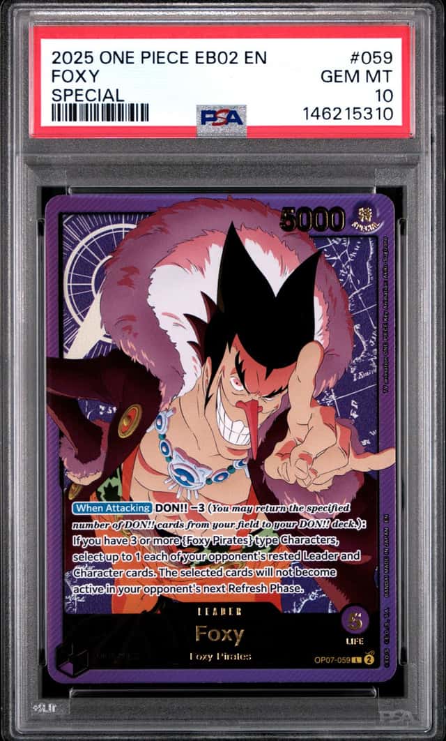 FOXY 2025 ONE PIECE 500 YRS IN THE FUTURE EB02 SP LEADERS PSA 10 Q0646