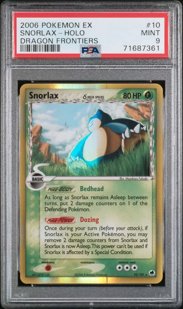 2006 Pokemon Ex Dragon Frontiers Holo Snorlax #10
