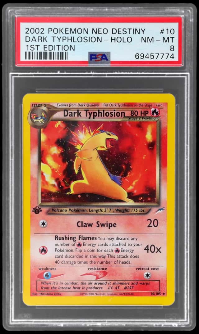 2002 Pokemon Neo Destiny 1st Edition Holo Dark Typhlosion #10