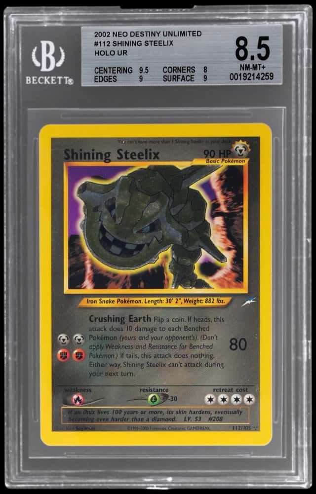 2002 Pokemon Neo Destiny Shining Steelix #112