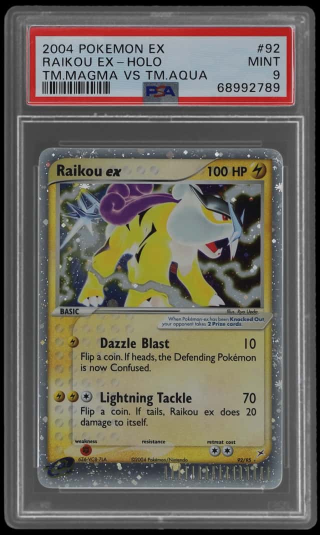 2004 Pokemon Ex Team Magma Vs Team Aqua Holo Raikou Ex #92