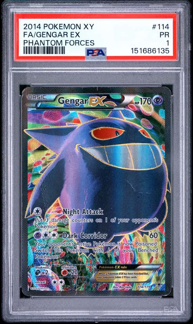 2014 Pokemon XY Phantom Forces Gengar EX #114/119 PSA 1