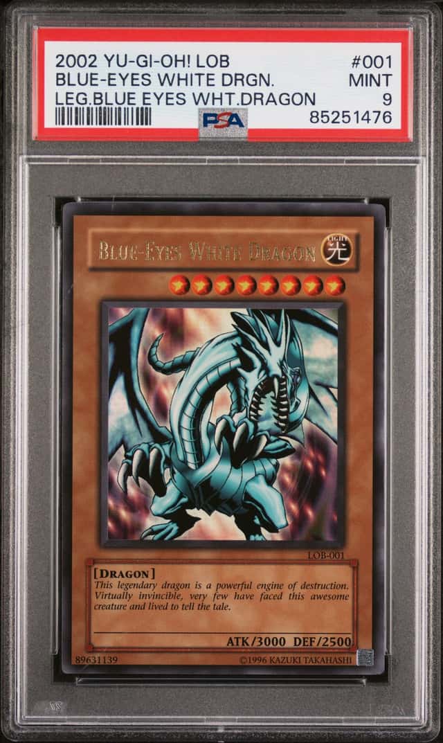 Blue Eyes White Dragon LOB-001 WAVY Unlimited Yugioh PSA 9 *476