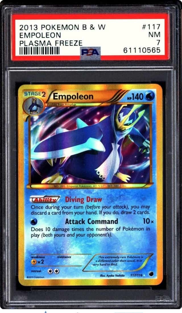 Pokemon 2013 Empoleon 117/116 Shiny Secret Rare Plasma Freeze PSA 7