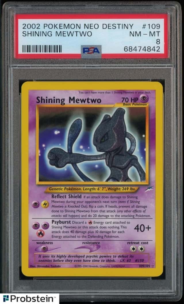 2002 Pokemon Neo Destiny #109 Shining Mewtwo PSA 8 NM-MT