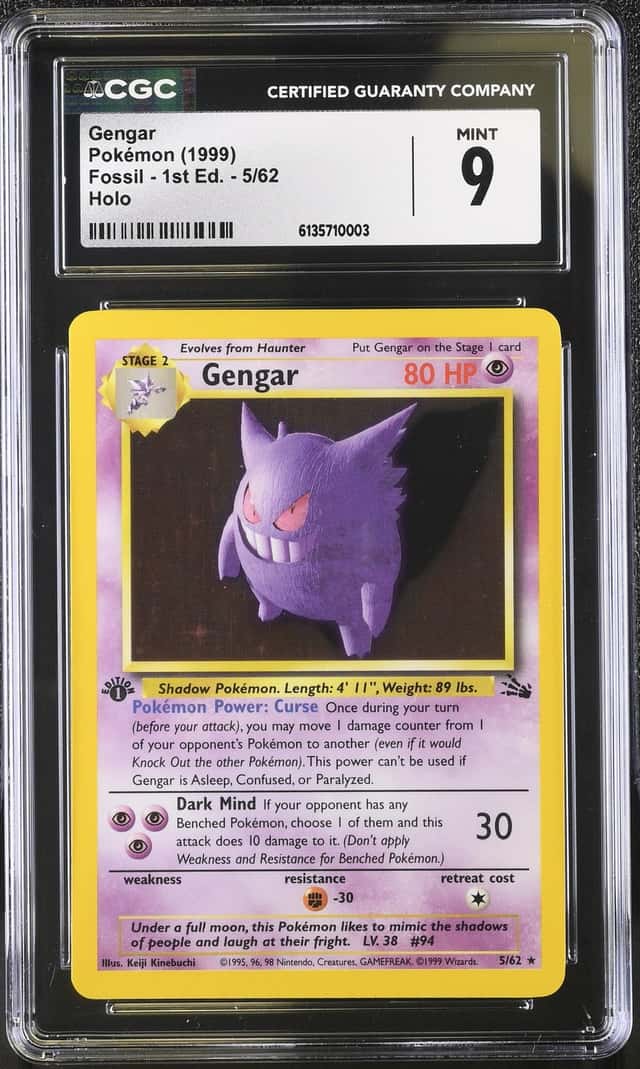 1999 POKEMON FOSSIL 1ST EDITION #5 GENGAR CGC 9