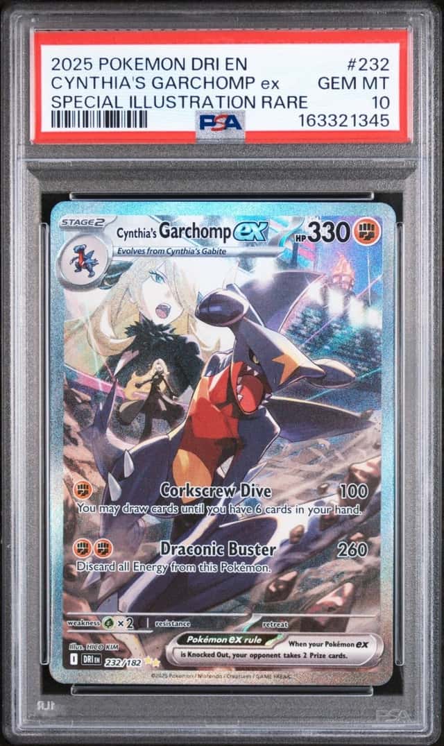 2025 POKEMON DRI SPECIAL ILLUSTRATION RARE #232 CYNTHIA'S GARCHOMP EX PSA 10