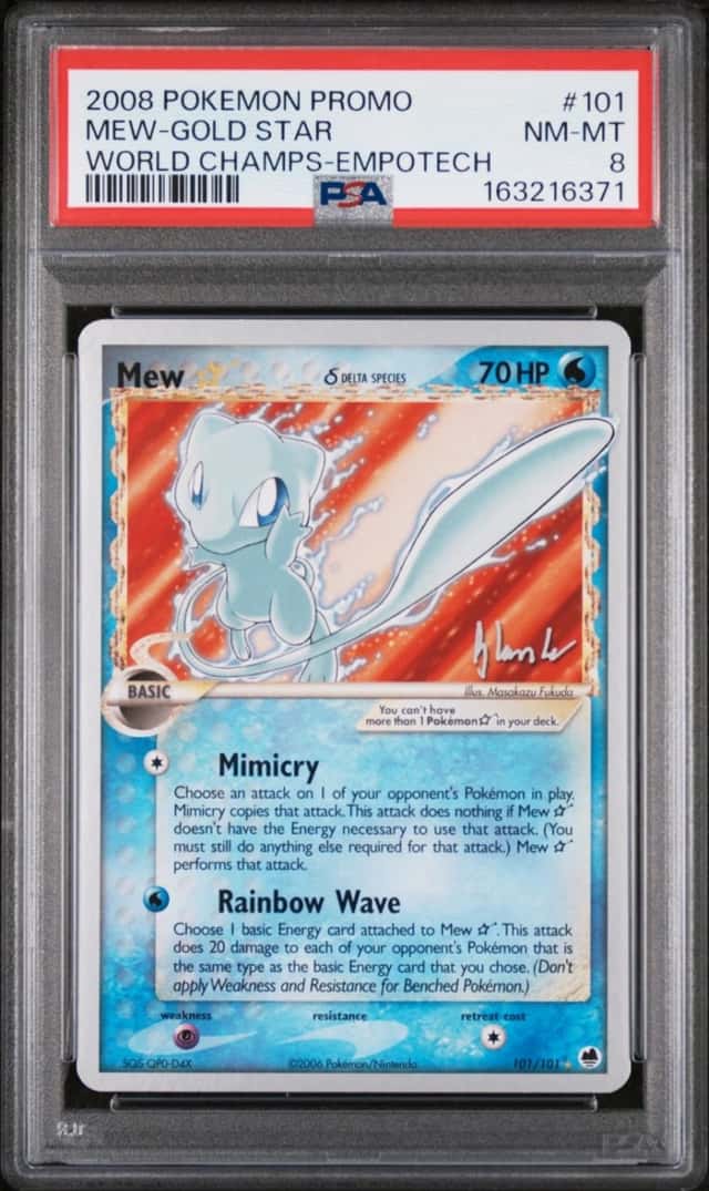 2008 POKEMON WORLD CHAMPIONSHIPS PROMO EMPOTECH #101 MEW-GOLD STAR PSA 8