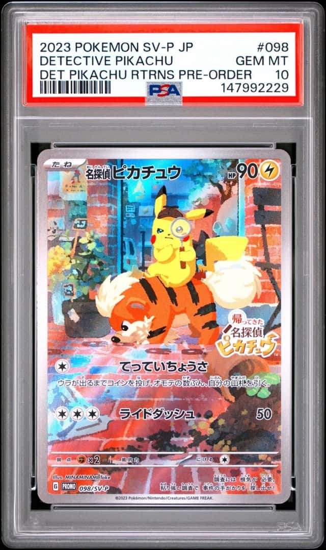 2023 POKEMON JAPANESE SV-P PROMO #098 DETECTIVE PIKACHU PSA 10