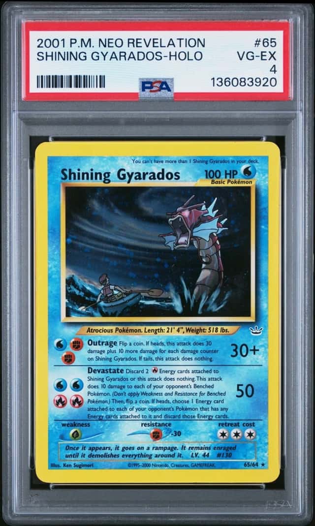 2001 POKEMON NEO REVELATION #65 SHINING GYARADOS-HOLO PSA 4